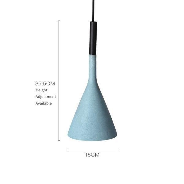 Single pendant dimension guide with shade height and diameter