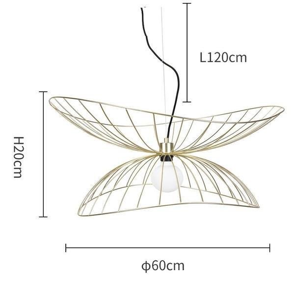Ray Metal Pendant Light golden Dia 60 cm dimension diagram
