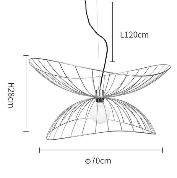 Ray Metal Pendant Light silver Dia 70 cm dimension diagram