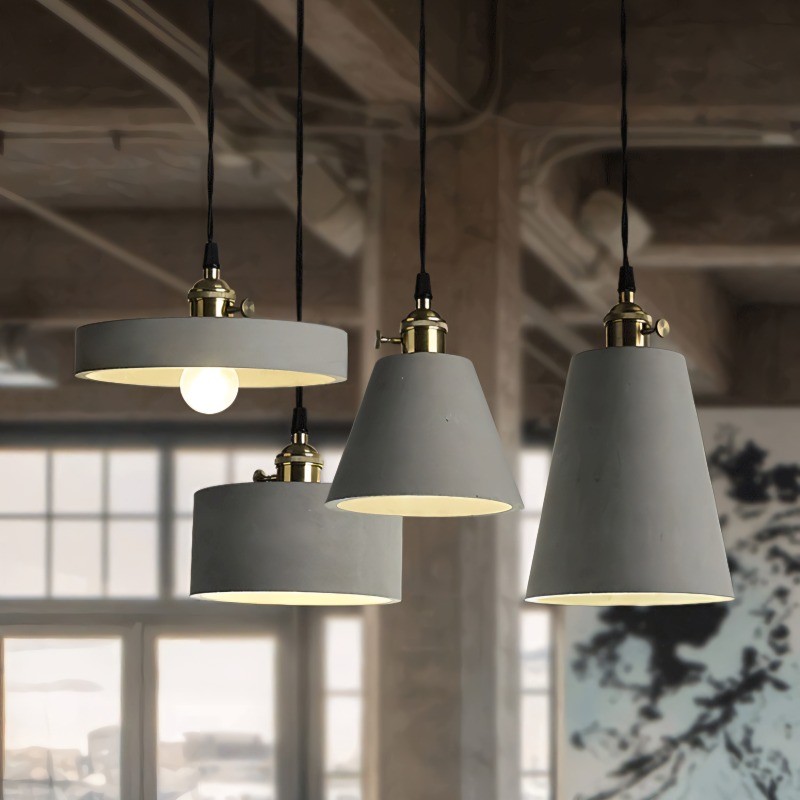 Industrial room scene with pendant variants