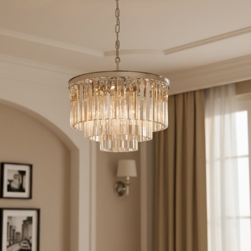 Aurevon chandelier installed in a refined interior room