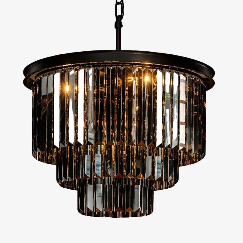 Smoke Grey crystal Aurevon chandelier variant