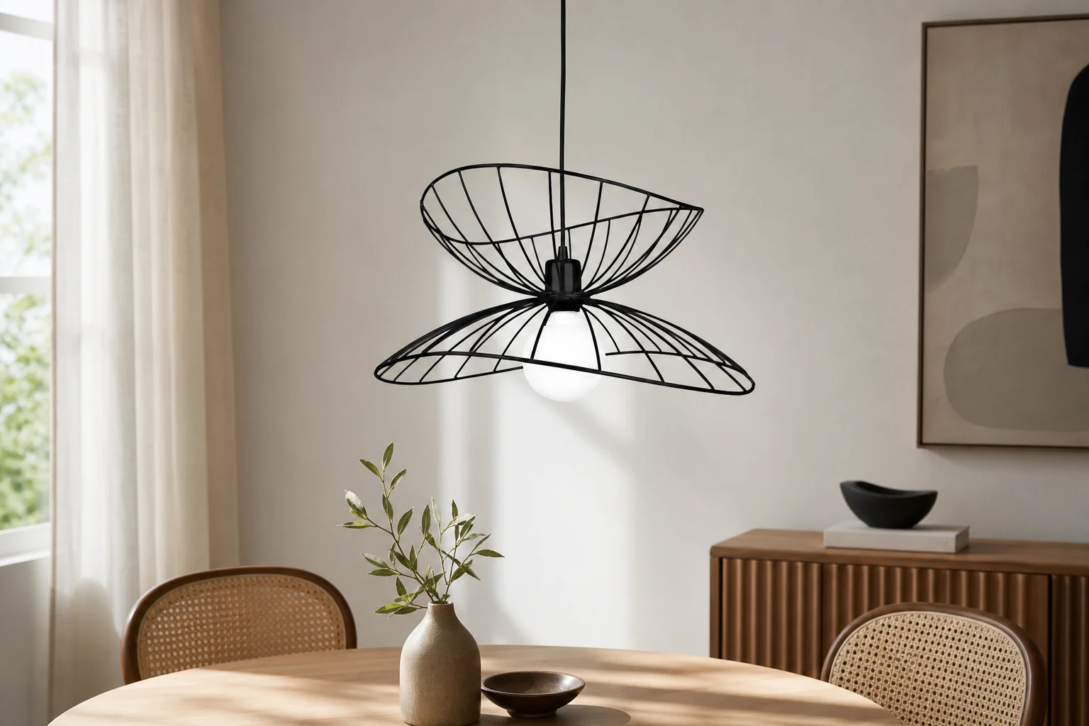 Ray Metal Pendant Light installed in a room setting