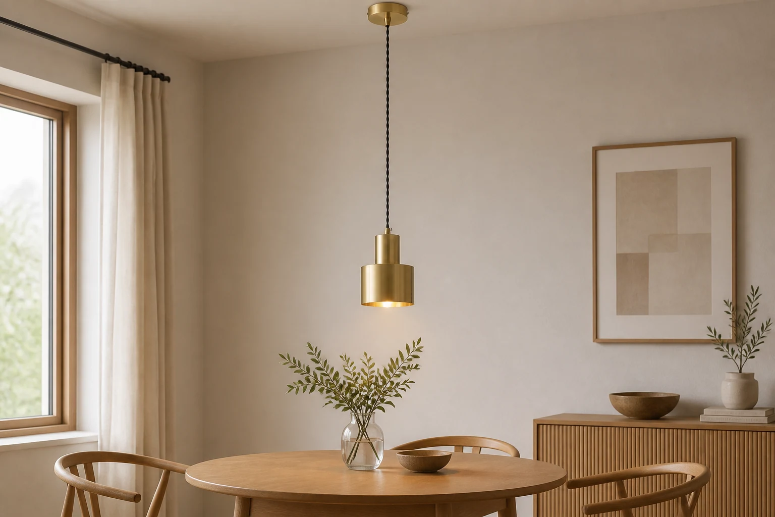 Brass Pendant Light used as an elegant interior accent