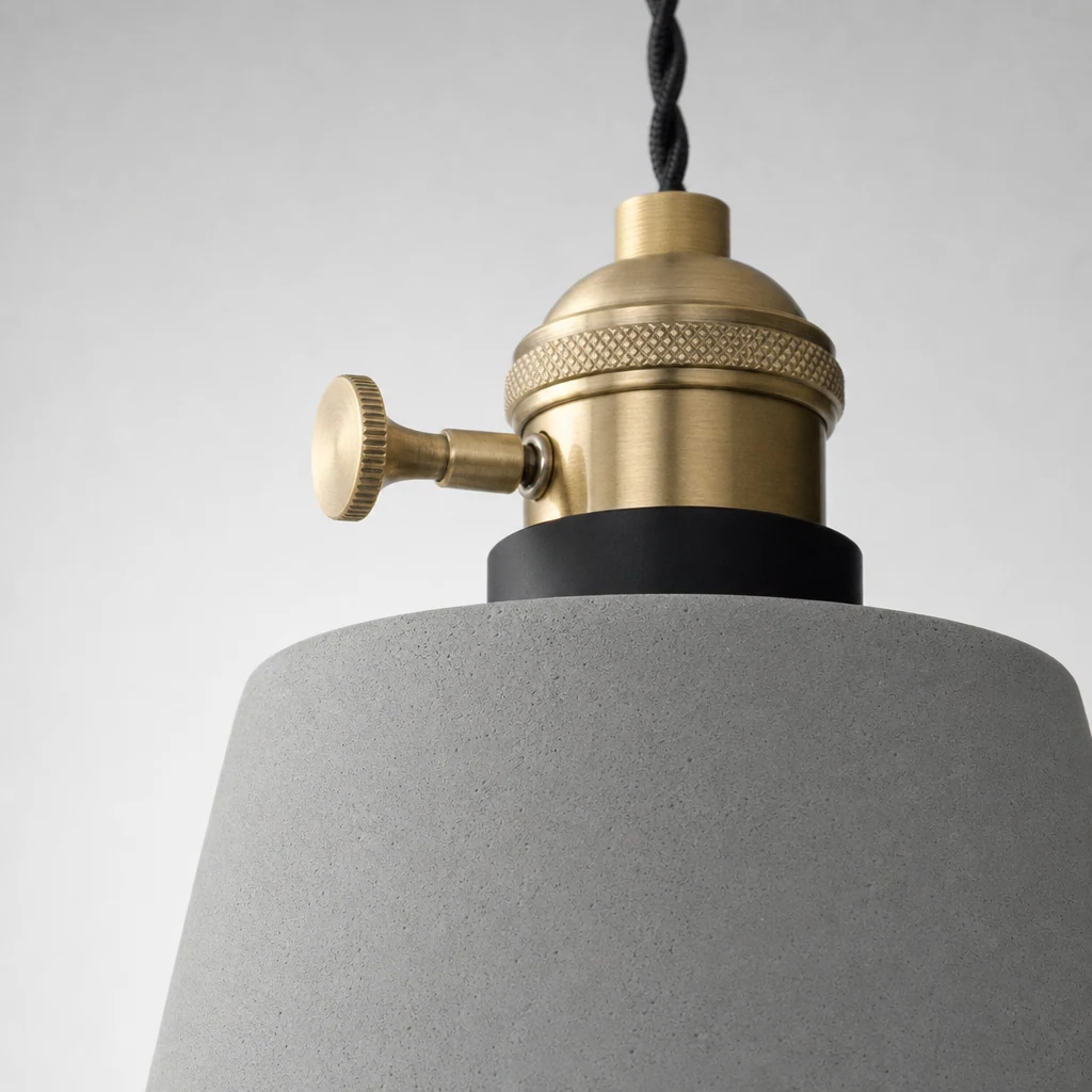 Concrete Vasa Minimalist Pendant Light detail close-up